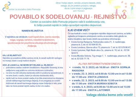 Povabilo k sodelovanju – rejništvo